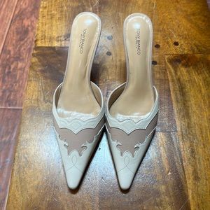 Tony Bianco Shuga Skin Vanilla Kitten Mule Heels
